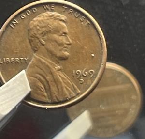1969 D Rotated Die Penny with Floating Roof