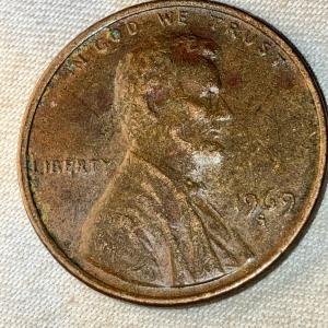 1969 S Penny Double Die DDO DDR Error