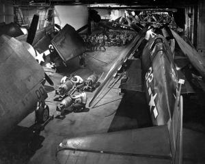 USS Yorktown WWII Ordnancemen F6F Bombs Photo