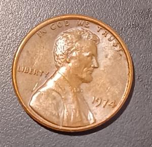 1974 Lincoln Memorial Cent Coin No Mint Mark