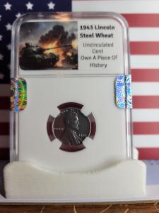 1943 Lincoln Wheat Steel Cent - Historic WWII Coin