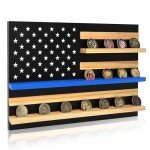 Solid Wood American Flag Coin Holder Display Case