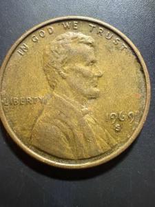 1969 Lincoln Wheat Cent Double Die Error Coin