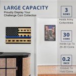 Solid Wood American Flag Coin Holder Display Case