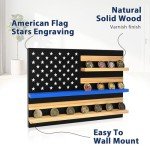 Solid Wood American Flag Coin Holder Display Case