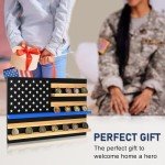 Solid Wood American Flag Coin Holder Display Case