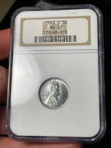 1943-S Steel Lincoln Wheat Cent NGC MS67