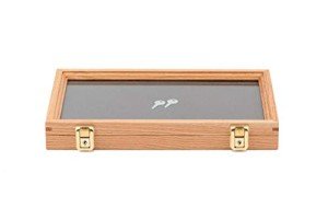 Medium Oak Finish Display Case for Collectibles