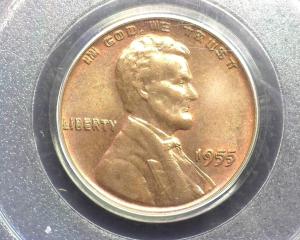 1955 Lincoln Wheat Cent Doubled Die MS63BN