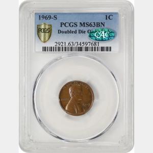1969 S Double Die Lincoln Memorial Coin