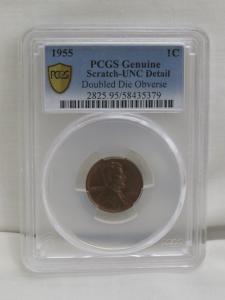 1955 Double Die Lincoln Cent - PCGS UNC