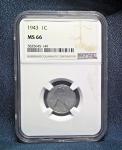 1943 Lincoln Steel Wheat Cent NGC MS66