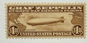 1930 $1.30 Brown Graf Zeppelin Stamp
