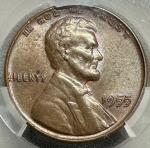 1955 Lincoln Cent Double Die Obverse CAC AU58