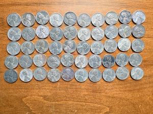 1943 Steel Lincoln Wheat Penny Roll (50 Coins)