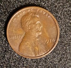 1974 Lincoln Memorial Penny Without Mint Mark