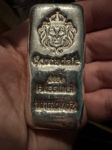 Scottsdale Mint 10 oz Silver Poured Bar
