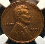 1955 Lincoln Wheat Penny Double Die Obverse