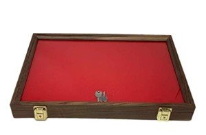 Walnut Display Case for Arrowheads, Knives, Coins