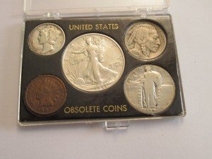 Obsolete US Coin Collection with Acrylic Display