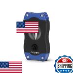 Blue Stainless Steel V-Cut Cigar Cutter