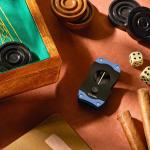 Blue Stainless Steel V-Cut Cigar Cutter