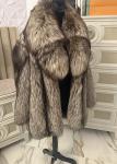 Silver Fox Fur Coat with Removable Collar
