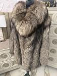 Silver Fox Fur Coat with Removable Collar