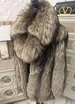 Silver Fox Fur Coat with Removable Collar