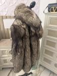 Silver Fox Fur Coat with Removable Collar