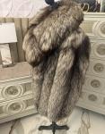 Silver Fox Fur Coat with Removable Collar
