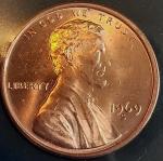 1969 Lincoln Memorial Cent with Floating Roof