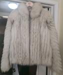 Silver Gray Blue Fox Fur Jacket for Women