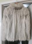Silver Gray Blue Fox Fur Jacket for Women