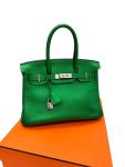 Green Bamboo Hermes Birkin 30 Bag with Palladium Hardware
