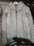 Silver Gray Blue Fox Fur Jacket for Women
