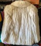 White Fox Fur Mid-Length Coat with Bemberg Lining