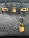 Hermes Birkin 25 Black Togo with Gold Hardware