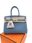 Hermes Birkin 30 Blue Jean Epsom Handbag