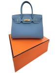 Hermes Birkin 30 Blue Jean Epsom Handbag