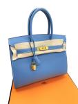 Hermes Birkin 30 Blue Jean Epsom Handbag