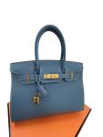 Hermes Birkin 30 Blue Jean Epsom Handbag