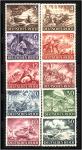 10 Nazi Wehrmacht Stamps with Battle Scenes