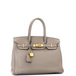 Green Hermes Birkin 30 Bag with Gold Hardware