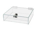 Lockable Acrylic Display Case for Collectibles, 9"x9"x2
