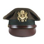 WW2 US Army Officers Visor Cap - Olive Green
