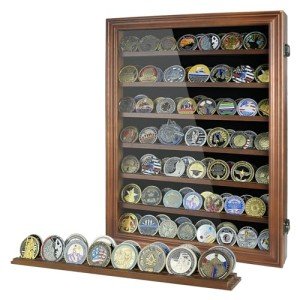 Wooden Coin Display Case for 100 Challenge Coins