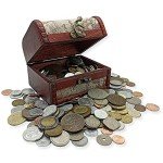 World Currency Treasure Chest with Collectible Coins