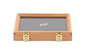 Small Oak Finish Display Case for Collectibles