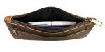 Elegant Vintage Brown Leather Pencil Case for Adults